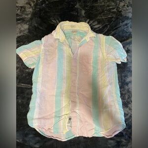 J Crew Slim short-sleeve Baird McNutt Irish linen shirt - Size L